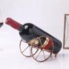 Iron Wheels Design Wine Holder Rose Gold Wine Bottles Stand Creative Red Wine Rack  Kitchen