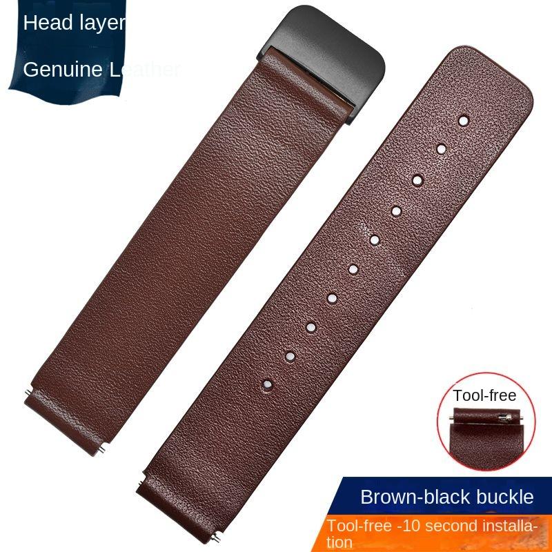 For Huawei B3 B6 B7 Bracelet Leather strap b5 mocha brown sports intelligent business version foldable buckle watch chain 16mm