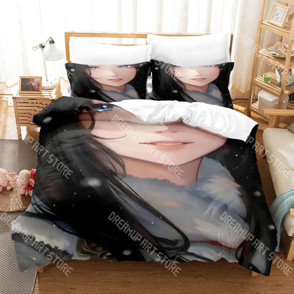 Fashion New Anime Girl Fashion Bedding Set Single Twin Full Queen King Size Bed Set Kids Bedroom Duvetcover Sets Bed Sheet Set