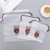 Bear Drawstring Bag Simple Transparent EVA Frosted Drawstring Pouch Semi Transparent Storage Bag for Daily Organizer