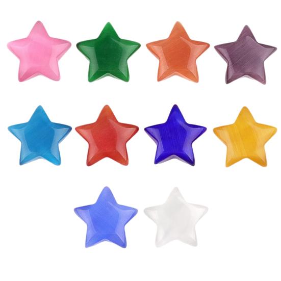 

Faux Crystal Mini Star Figurine Healing Stone Star Shaped Ornament Hand Carved Pocket Star Stones for Meditation Reiki Balancing Decor Random Style