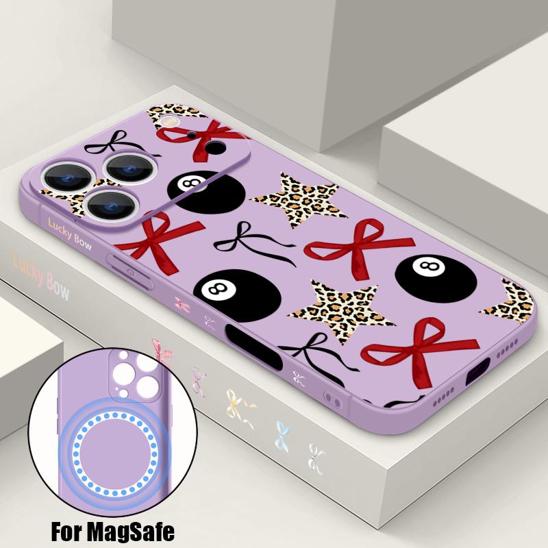 Pour Coque iPhone 17 Pro Max Motif Nœuds Papillon Soyeux de Luxe Magnétique Pour Magsafe Coque Souple Pour iPhone 16 15 14 13 Pro Max 17E 16E