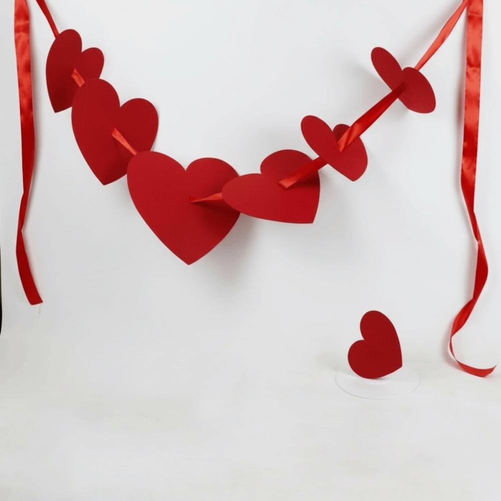 Hartvormige Bruiloftsdecoratie Props Rode Non-woven Stof Follow-Up Fotografie Props Verlovingskamer Decoraties