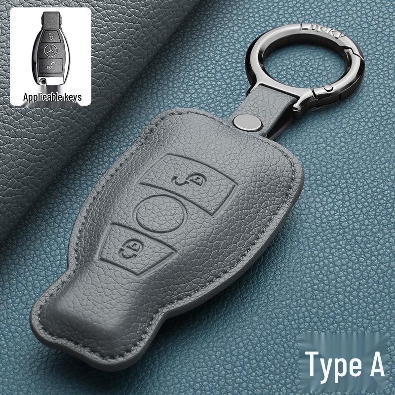 Mercedes-Benz Key Case Set for E-Class, C-Class, E300L, GLC300, C260L, S-Class, and GLE - Unisex Shell Buckle Accessory.