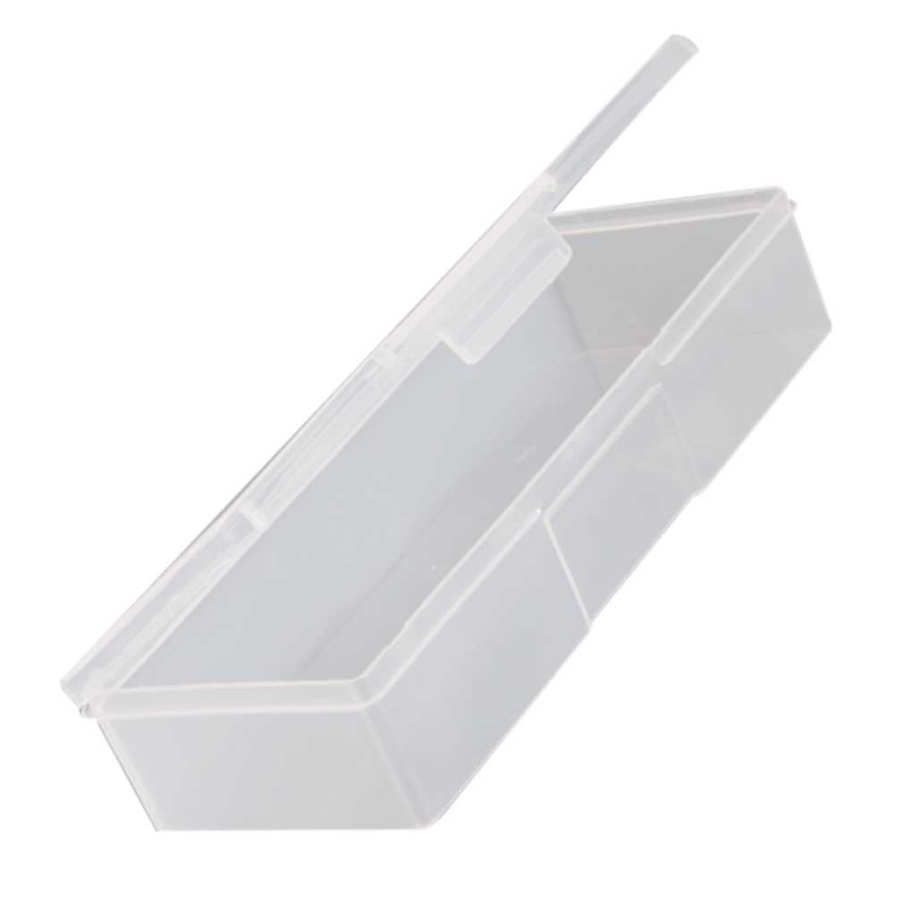 Art Rectangle Plastic Transparent Storage Box Rhinestone Brush Pen Buffer Grinding Files Container Case 19x7.5x3.8cm