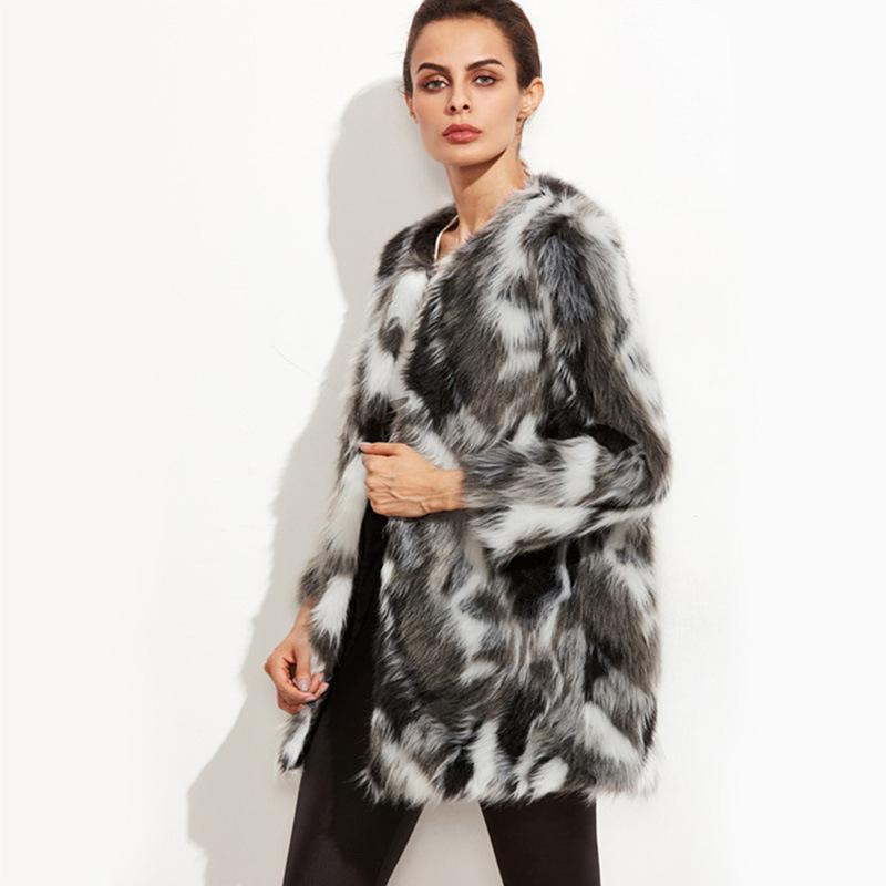 Autumn and winter new Internet celebrity fox fur raccoon hair woven fur coat women's medium and long thin coat Europe
