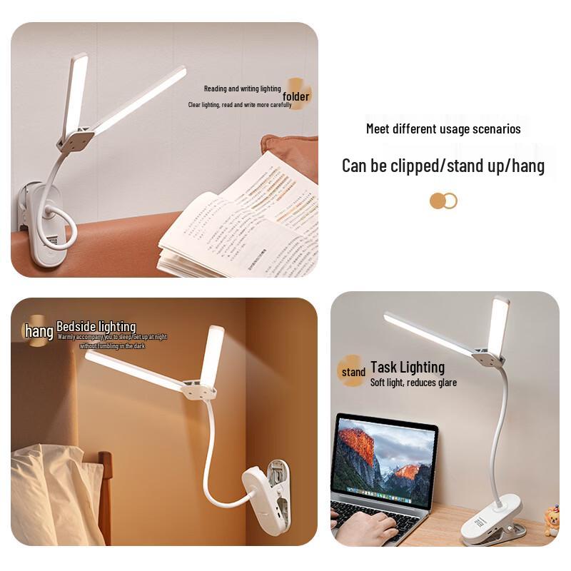Oeny Dual-Head Clip-On Desk Lamp