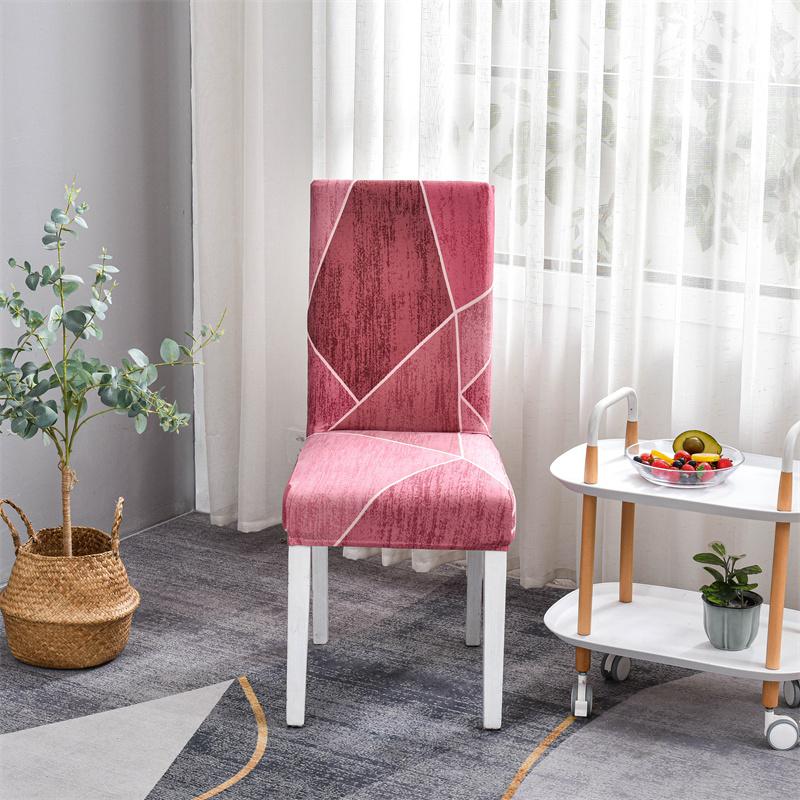 Geometric Elastic Dining Chair Cover Universal Seat Slipcover for Kitchen Wedding Banquet Home Decor