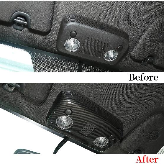RT-TCZ Front Ceiling Roof Reading Light Lamp Trim Cover Carbon Fiber Interior Accessories for 2009-2022 Ford Mustang (Carbon Fiber Grain)
