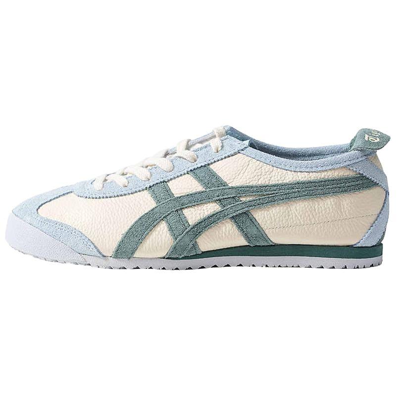 Onitsuka Tiger Mexico 66 Comfortable Versatile Non-Slip Durable Low-Top Casual Shoes Women sneaker Light-Green Blue 1183C076-103