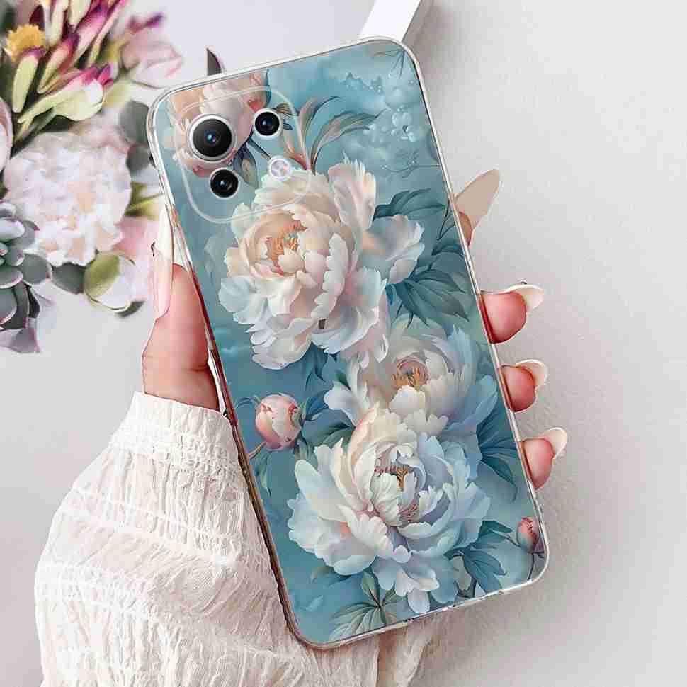 For Xiaomi Mi 11 Lite 4G Case M2101K9AG Colorful Flower Butterfly Soft Silicone TPU Cover For Xiaomi Mi 11Lite 5G 6.55" Bumper