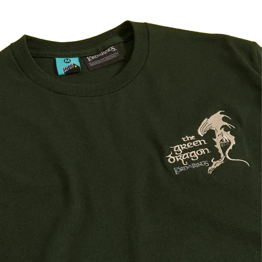The Lord Of The Rings Unisex Adult Green Dragon Embroidered T-Shirt