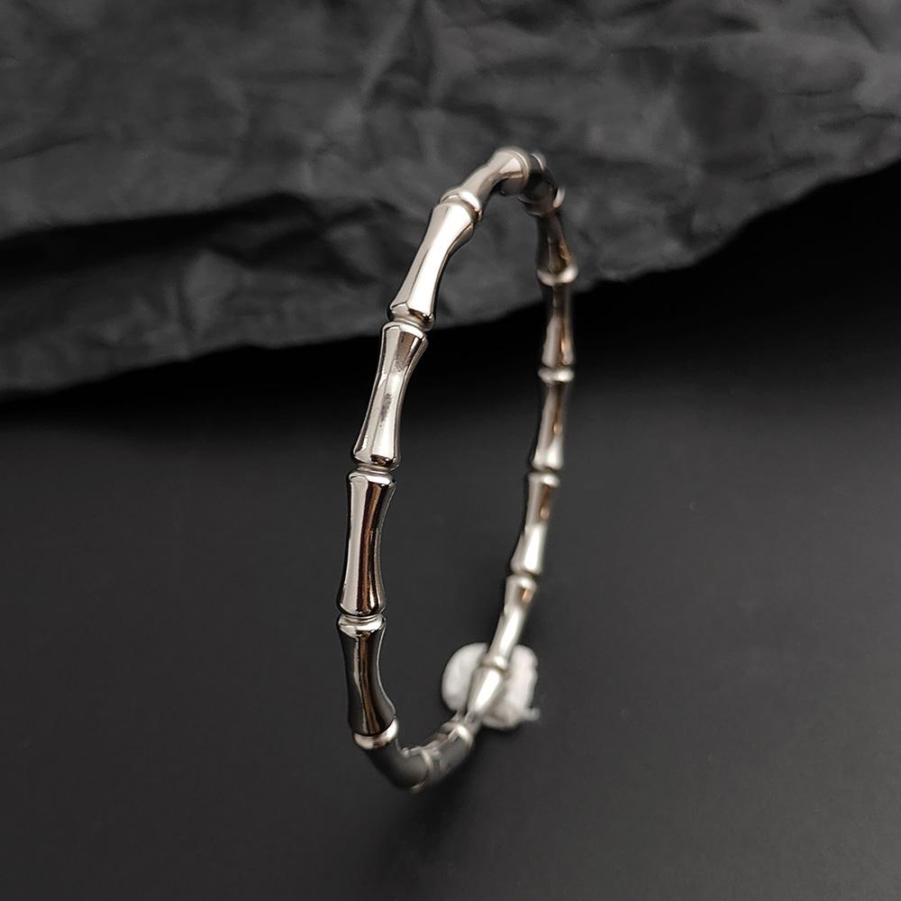 

Women s Bracelet Bamboo Stainless Steel Bracelets Exquisite Gold Silvery Couple Bangles Polished Design Women Men Jewelry Gifts