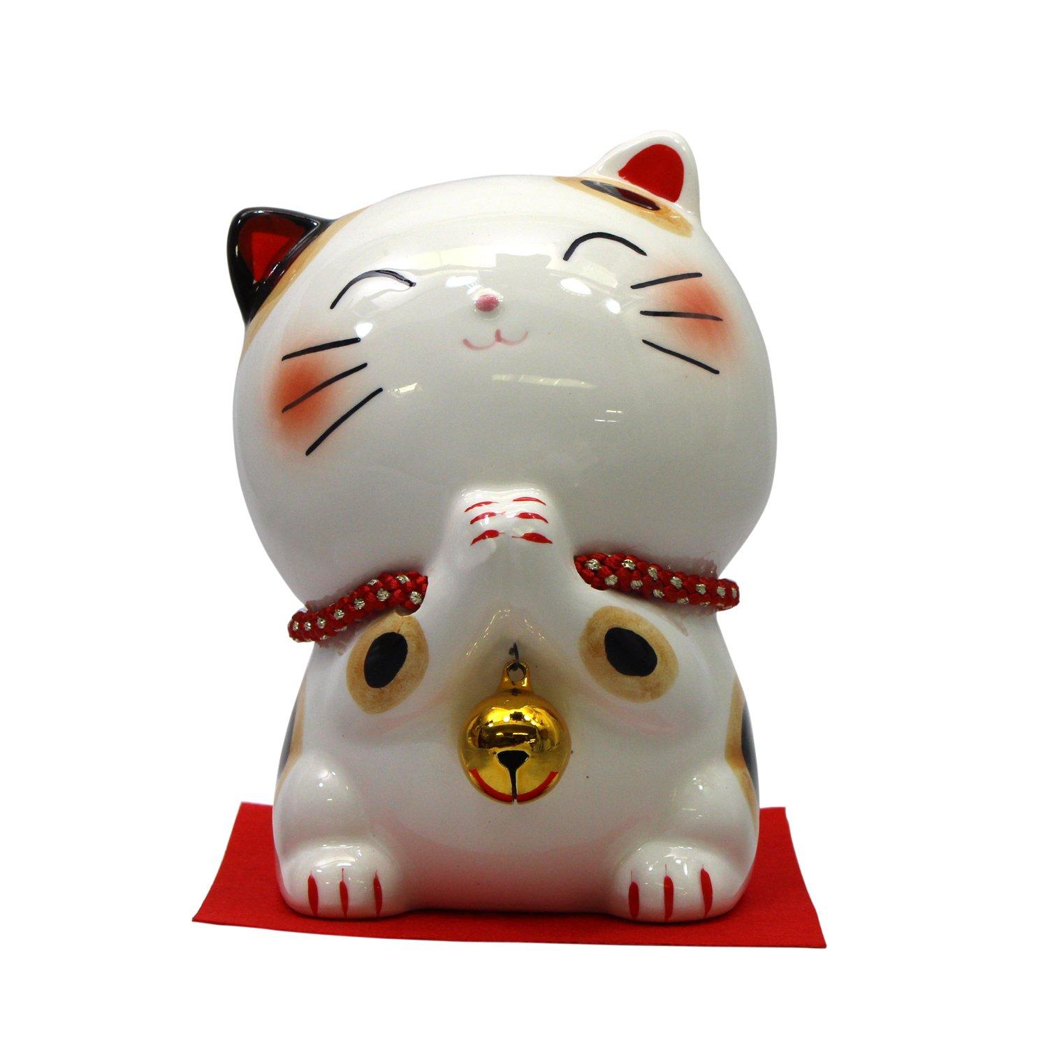 

Castle Enterprise Golden Bell Wishing Cat Piggy Total Made in Japan Bank, Length 11cm,
