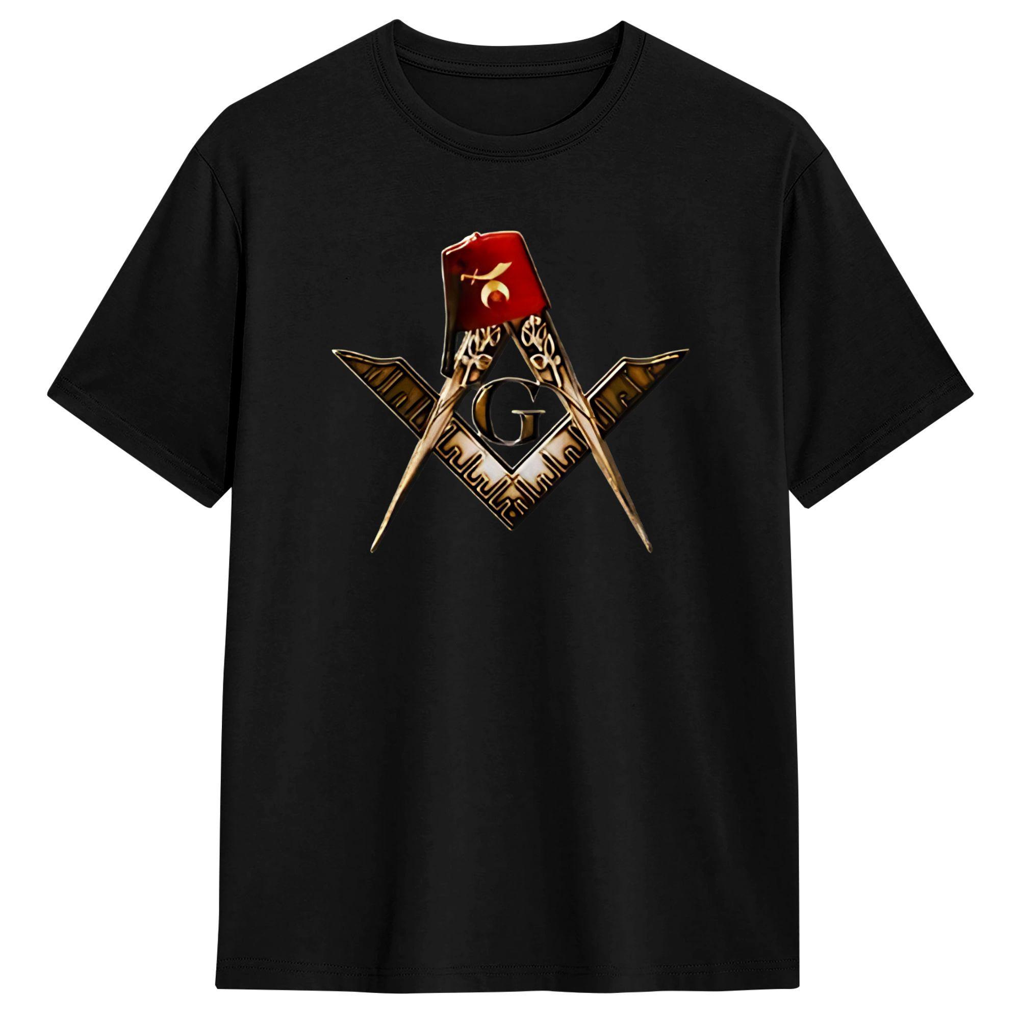 

Men T-Shirts Freemason Shrine Mason Funny Pure Cotton Tees Short Sleeve T Shirts Round Collar Tops Graphic 5XL різнокольоровий