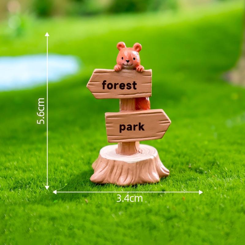 Moss Micro-landscapeCute Directional Signs, Road Signs Landscaping Materials Decorative Items Accessories Mini Ornaments