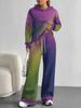 Flame splicing European and American autumn and winter casual long-sleeved suit women's hooded sweater trousers two-piece set