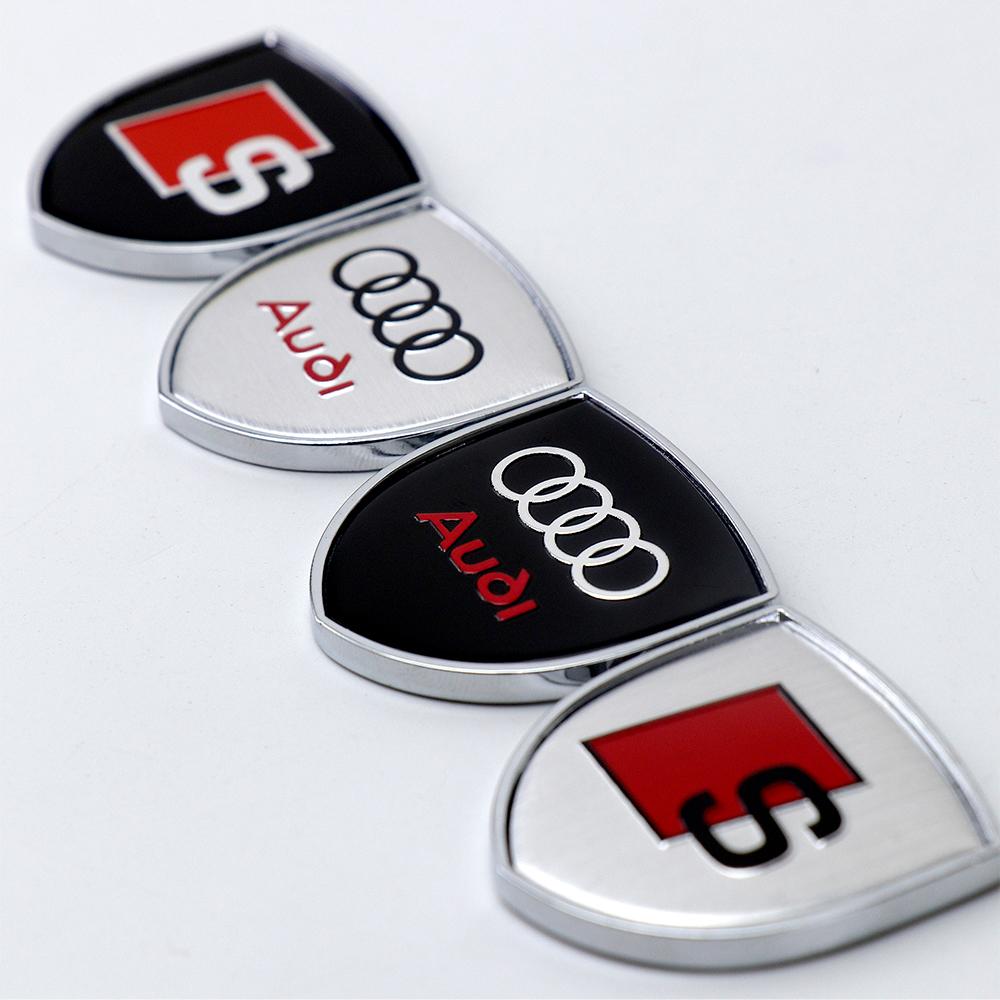 3D Metal Car Badge Side Body Rear Trunk Window Sticker Decoration For s1 A3 8P A4 B6 B7 A5 A6 C5 C6 C7 A7 A8 Q3 Q5 Q7 TT 8V R8