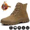 Cow Suede Work Boots Men Safety Shoes Anti-Smash Anti-Scalding Welder Shoes Steel Toe Safety Boots Men Autumn Winter Work Shoes