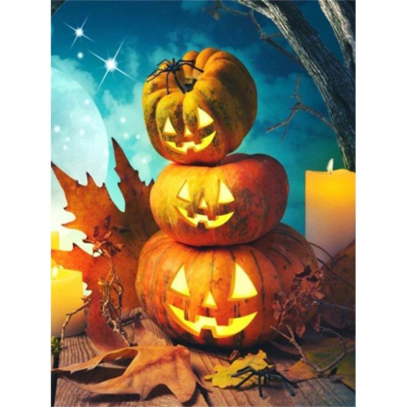 5D Diy Diamond Painting Pumpkin Halloween Gift Cross Stitch Kit Full Drill Embroidery Mosaic Art Picture Of Rhinestones Decor