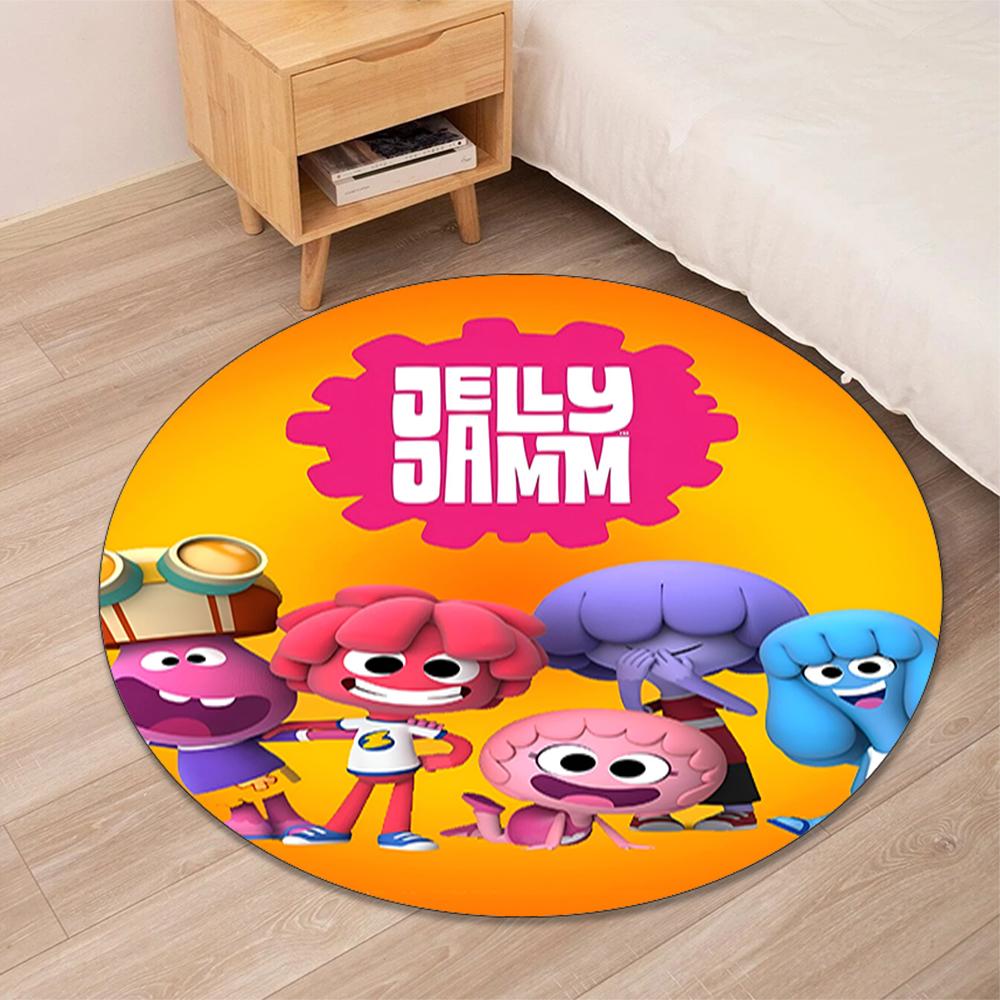 Jelly Jamm Printed Round Rug Carpet Chair Rug Area Rug Entryway Doormats,for Office Chair Living Room Bedroom Kitchen Room.