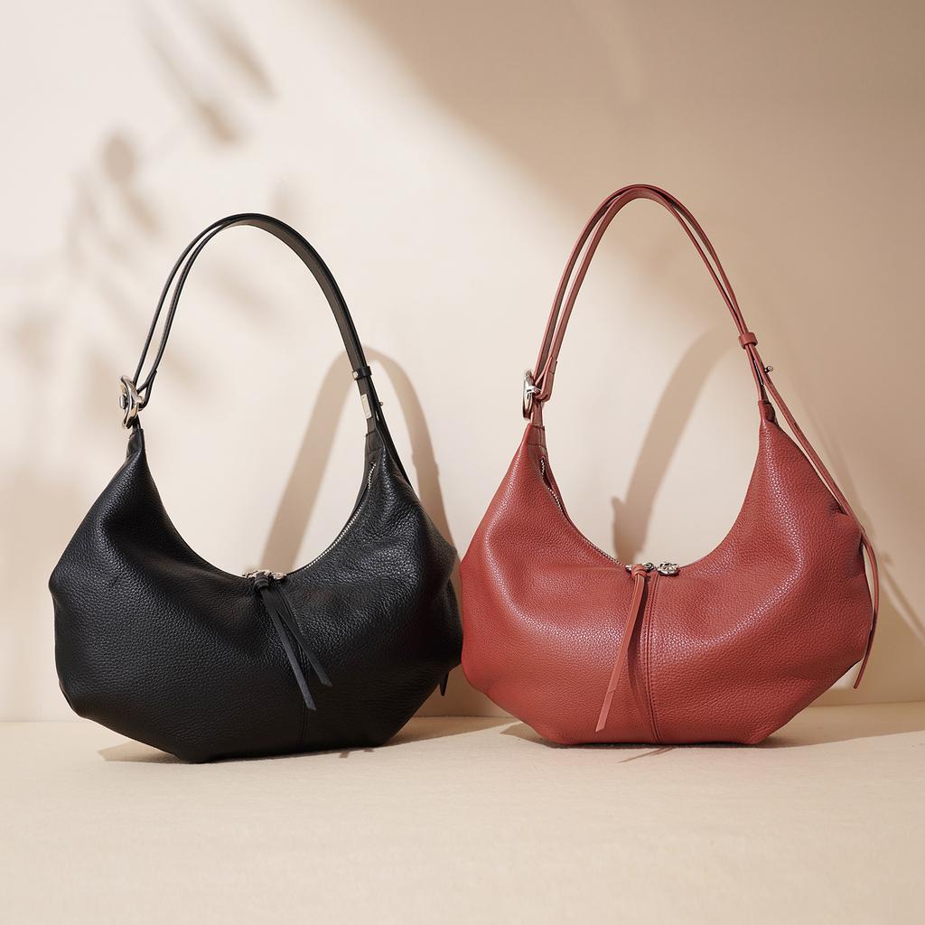 New Large-capacity Leather Minimalist Texture Shoulder Bag Underarm Bag Niche Handbag