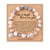 Female Pink Zebra Bead Bracelet. Gift to Daughter and Mother Nana Natural Crystal Stone Healing Spirit Bracelet