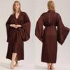 Luxury Satin & Chiffon Sleepwear Set Elegant  Comfortable Sexy Sleeveless Dress + Robe 2-Piece Pajama Loungewear Set
