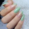 Simple Solid Color Tender Green European and American Almond Nail Style Fashion Gold Powder French Wearing Nail Piece