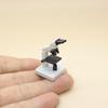 Realistic Mini Microscope Model Fine Detail Miniature Prop for Dollhouse Science Scene Kids Pretend Play Hobby Collection
