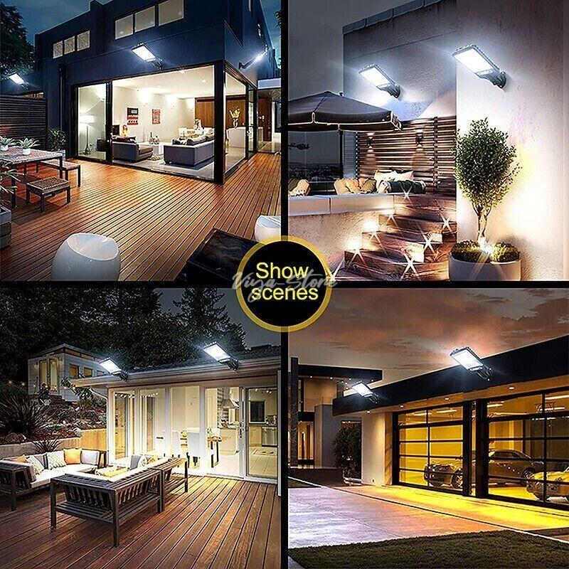8000W LED Solar Flood Light Motion Sensor Security Wall Yard Street Outdoor Lamp