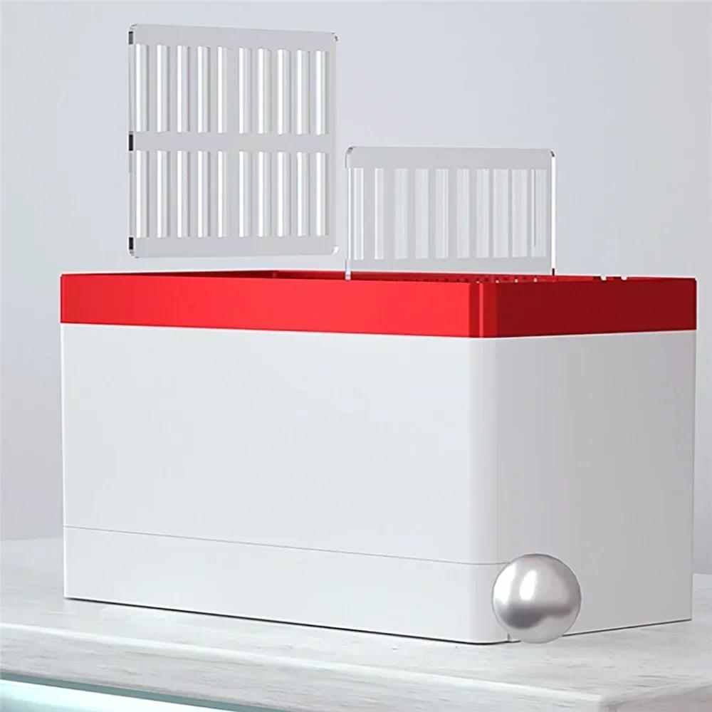 Tragbares Aquarium für den Schreibtisch, mit LED-Beleuchtung, Filtersystem, Fischtank, USB-Ladeschnittstelle, mobiles Aquarium, tragbares Fischtank