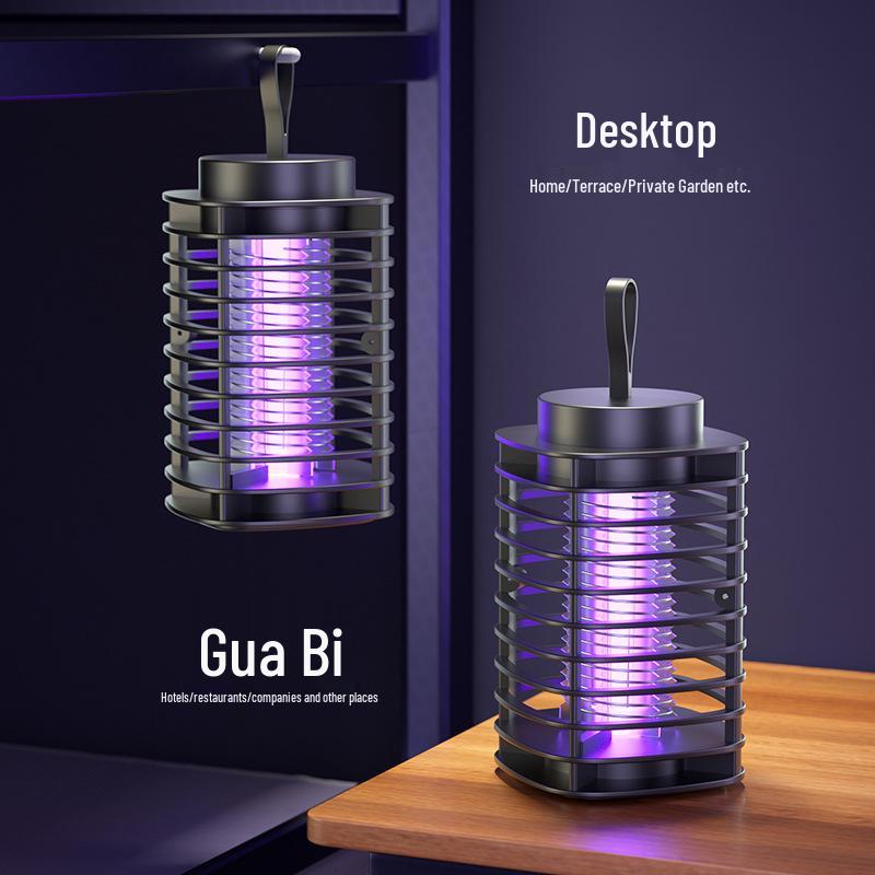 USB Rechargeable Outdoor Mosquito Killer Lamp - Purple Light Electric Shock Mosquito Trap for Camping