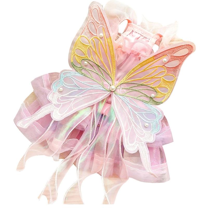 Pet Princess Gown for Cats and Small Dog Easy To Wear Butterfly Designs Cats Dress for Pet Birthdays and Photoshoots
