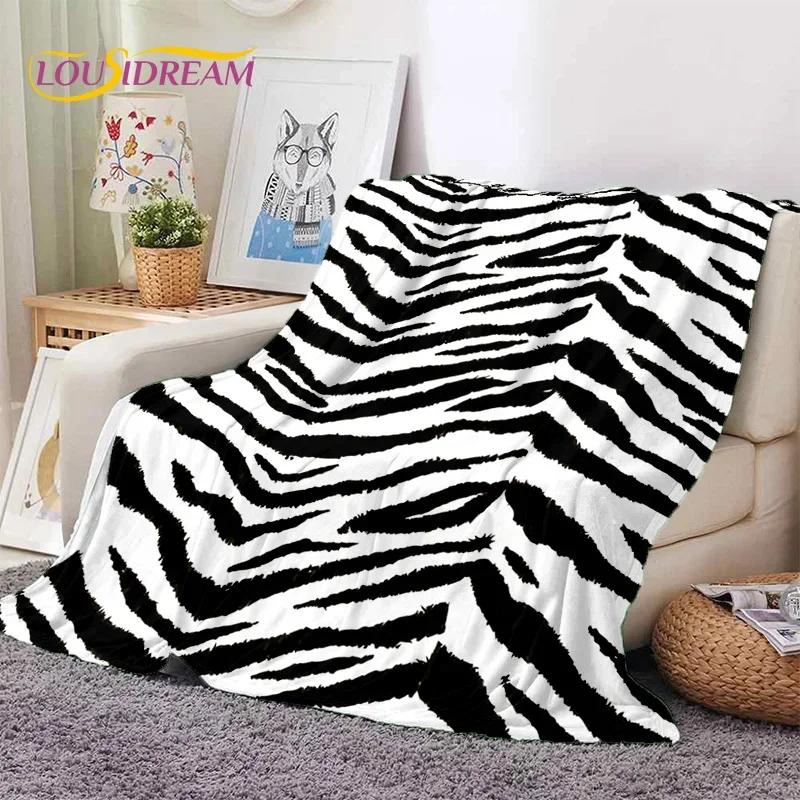 3D Colorful Zebra Stripe Leopard Tiger Soft Flannel Blanket for Bed Bedroom Sofa Picnic,Throw Blanket for Cover Outdoor Nap Gift