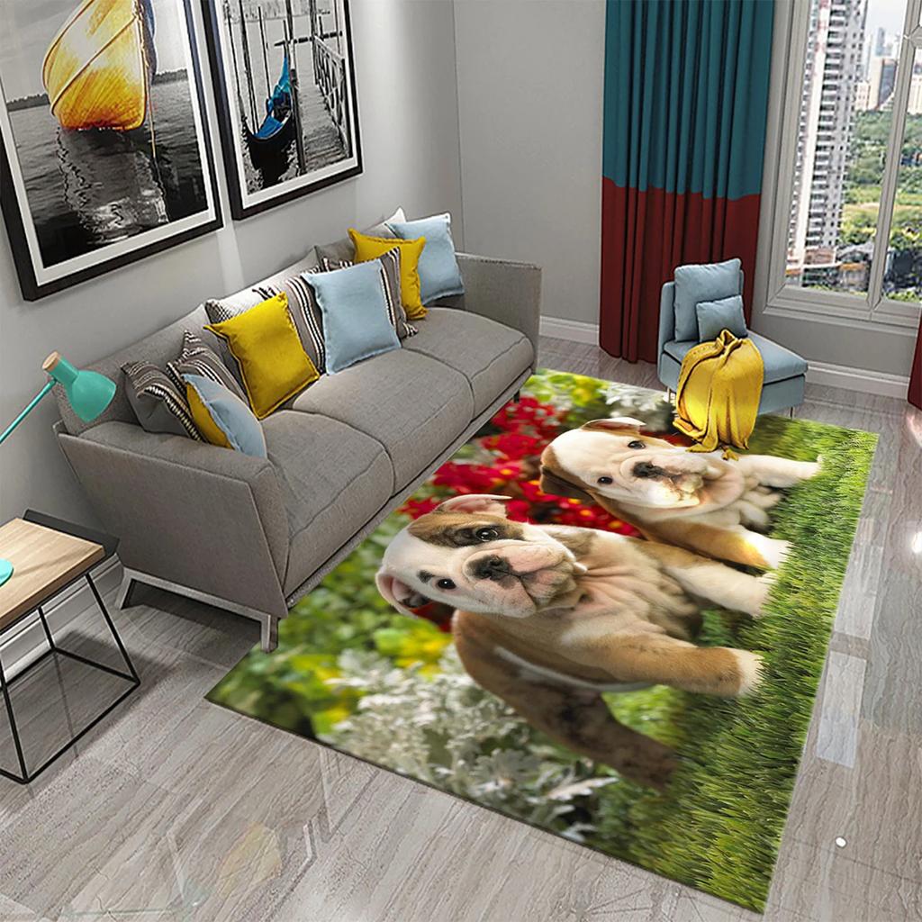 French Bulldog Carpet Lovely Animal Rugs for Bathroom Non-slip Doormat Balcony Carpet Welcome Rug Living Room Bedroom Decor Rug