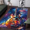 Title: "Vibrant Guitar Art Rug for Music Lovers - Unique Living Room Decor with Abstract Design | Home Accessories
