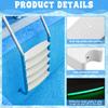 3 Pcs Pool Ladder Steps Replacement 18" Plastic Universal Heavy Duty Side Night Light Swimming Rung Step Pool Ladder With Screws