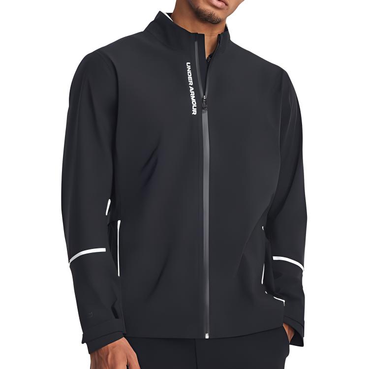 Under Armour Freizeitjacke mit Stehkragen und Buchstabendruck für Herren, Schwarz, 1378885-001