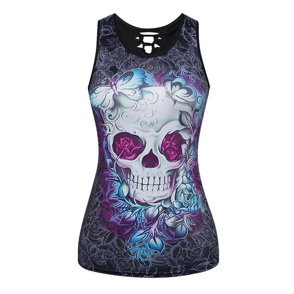 Chemises amples décontractées pour femmes, bretelles Spaghetti, sans manches, imprimé mignon, Camisole, débardeur