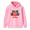 Kids Boys Girls Pullover Hoodie, Cool Red Ball Cartoon Print Casual Warm Long Sleeve Hooded Sweatshirt for Children Daily Wear