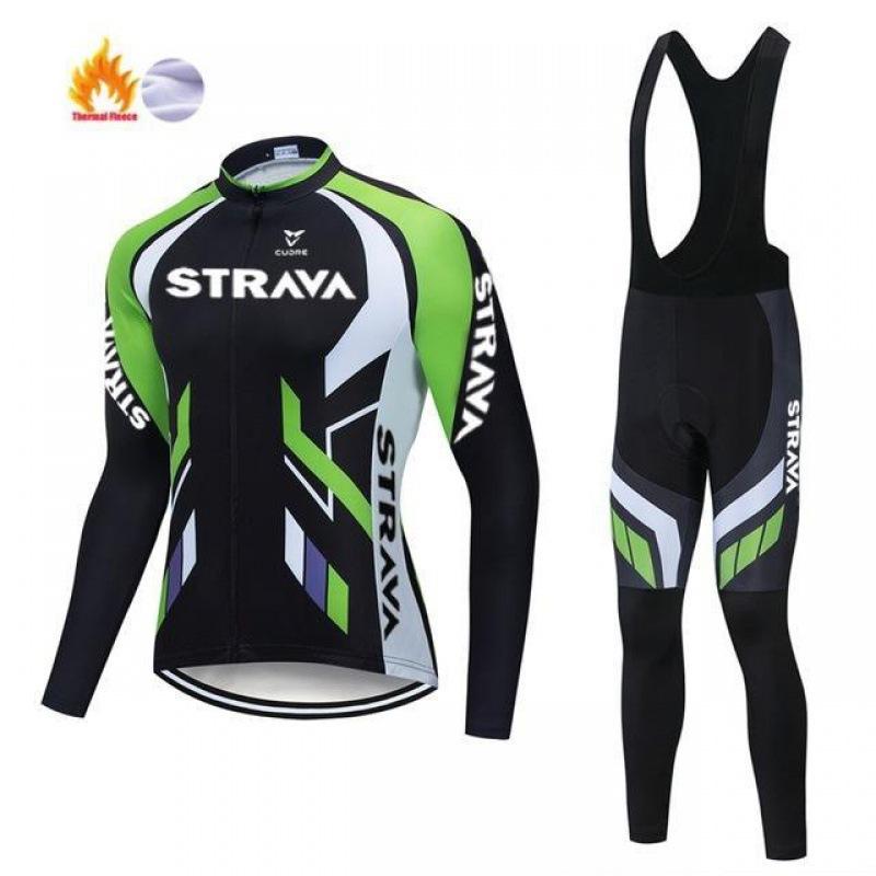 

Cycling Suit Long Sleeve Set Strap Cycling Pants Cycling Team Edition 2026 Winter Fleece Cycling Suit Set XS