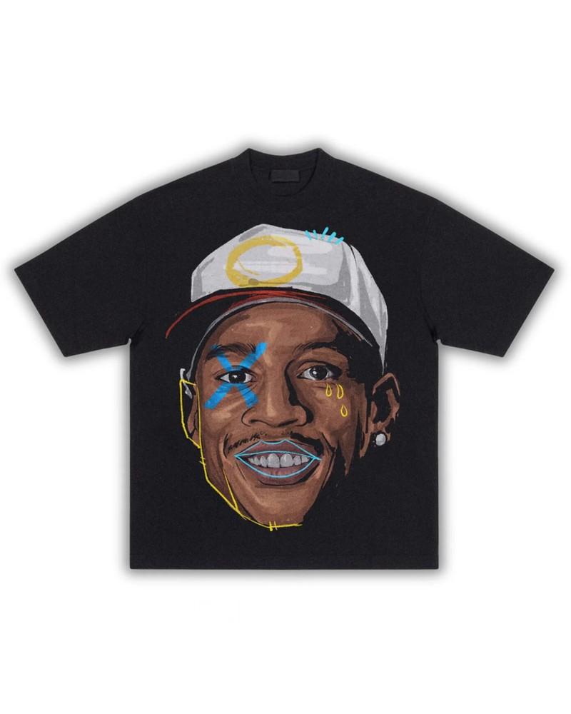 

Футболка з принтом Allen Iverson Head Boxy Vintage Футболка для баскетболу Ретро Вуличний одяг Y2K Унісекс Футболка XXXXL