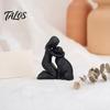 Durable 3D Printed Sculpture Girl with Dog Figurine Ornament, Minimalist Squatting Pose Human Statue Sculpture, Healing Pet & Decoration, Gift