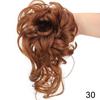 Estensioni per capelli sintetici Chignon riccio disordinato Chignon elastico a ciambella marrone biondo per donna
