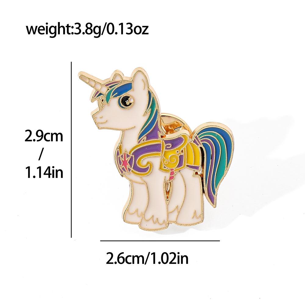 Europäische und amerikanische Charaktere, Metallabzeichen, Pony, Baoli-Legierungsbrosche, Einhorn-Pony-Form, Anstecknadel-Zubehör