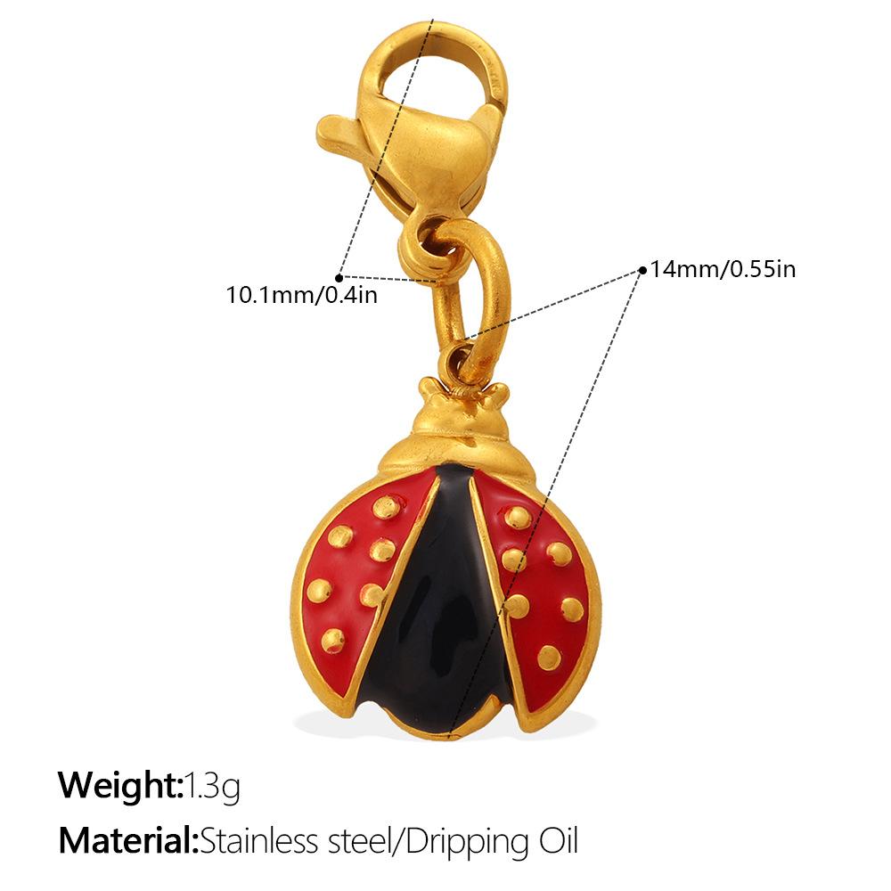 Retro Style Enamel Ladybug Butterfly Insect Series Lobster Buckle Pendant Does Not Fade Diy Accessories