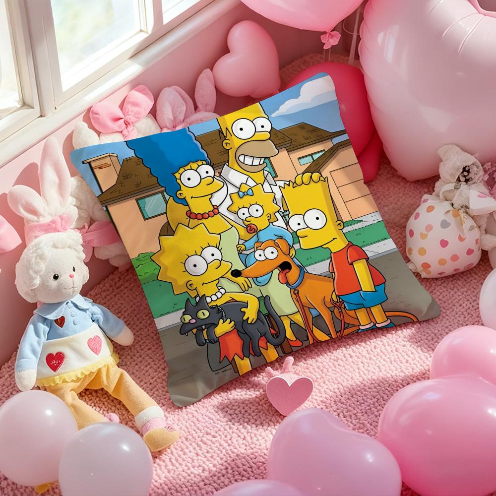 Simpsons La peliculaLos Cushion Cover Pattern Printed Pillowcase for Living Room Sofa Cushion Cover & Bedroom Decor