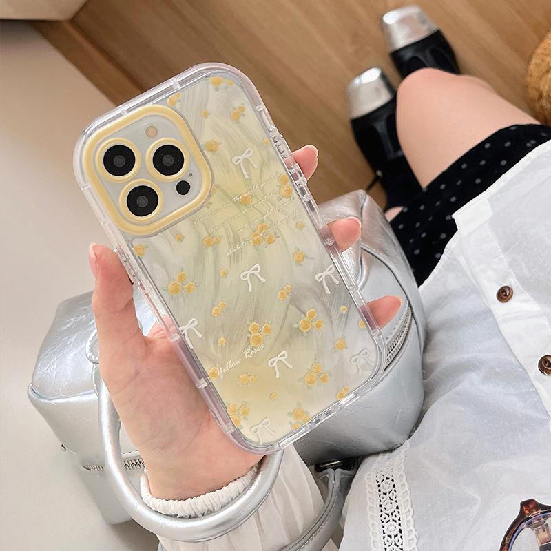 Fresh Floral Gauze Cream Phone Case for iPhone 17 Pro Max/16 Plus/14/13