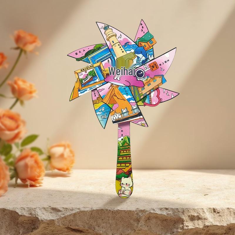Weihai Wooden Scenic Spot Souvenir: Cultural Decorative Refrigerator Magnet